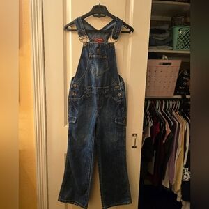 Faded Glory Girls Carpenter Denim Overalls Sz 8 Medium Wash